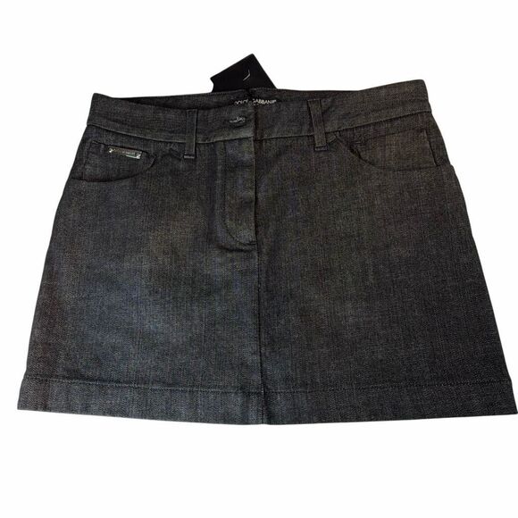 NWT Dolce & Gabbana Women’s Collection Dark Wash Denim Mini Skirt (039) - Picture 3 of 14